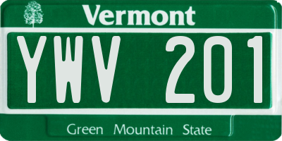 VT license plate YWV201