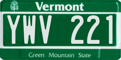 VT license plate YWV221