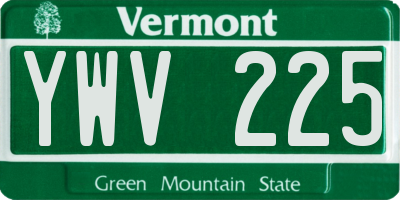 VT license plate YWV225