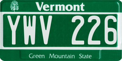 VT license plate YWV226
