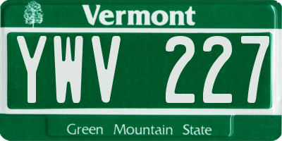 VT license plate YWV227