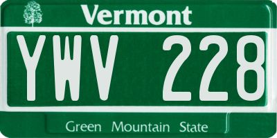 VT license plate YWV228