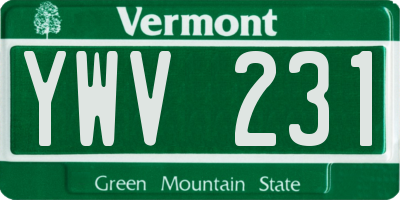 VT license plate YWV231