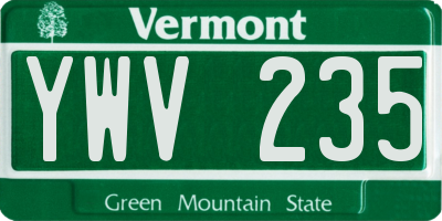 VT license plate YWV235