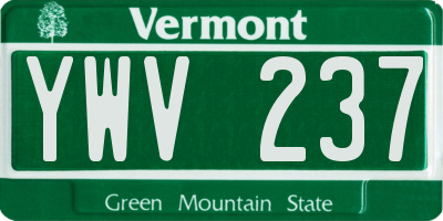 VT license plate YWV237