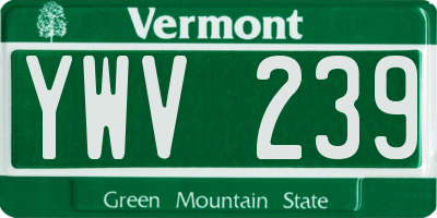 VT license plate YWV239