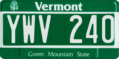 VT license plate YWV240
