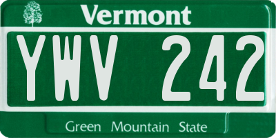 VT license plate YWV242