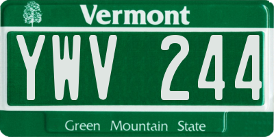 VT license plate YWV244