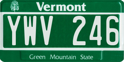 VT license plate YWV246