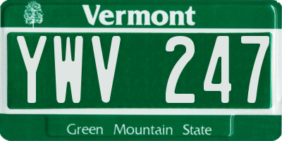 VT license plate YWV247