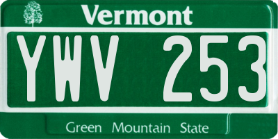 VT license plate YWV253