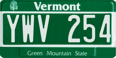 VT license plate YWV254