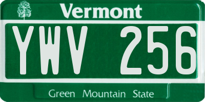VT license plate YWV256