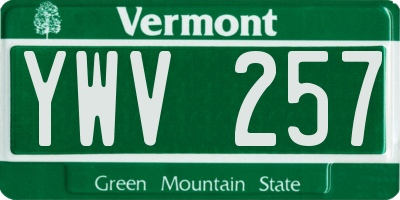 VT license plate YWV257