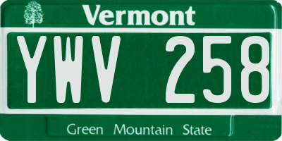 VT license plate YWV258