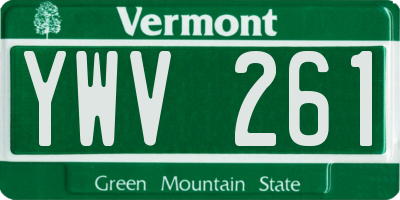 VT license plate YWV261