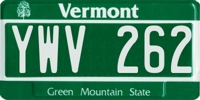 VT license plate YWV262