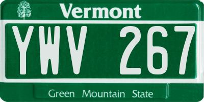 VT license plate YWV267