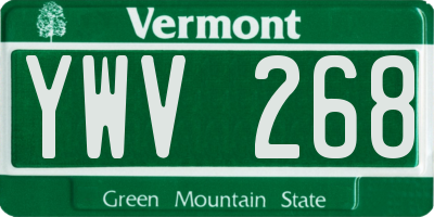 VT license plate YWV268