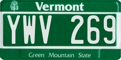 VT license plate YWV269