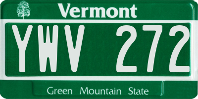 VT license plate YWV272