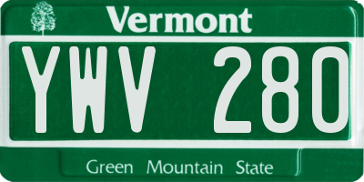 VT license plate YWV280