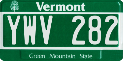 VT license plate YWV282