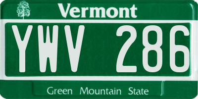 VT license plate YWV286