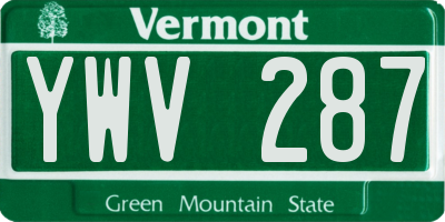 VT license plate YWV287