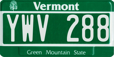 VT license plate YWV288