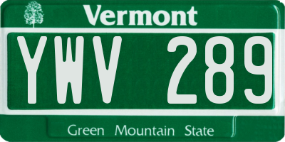 VT license plate YWV289