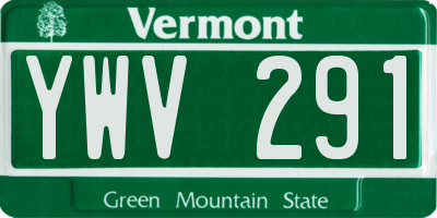 VT license plate YWV291
