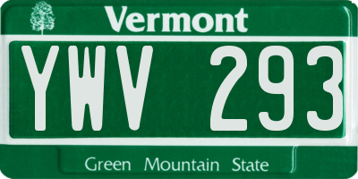 VT license plate YWV293