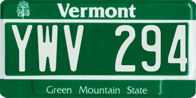 VT license plate YWV294