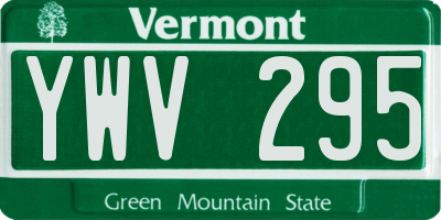 VT license plate YWV295
