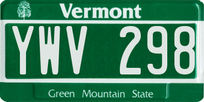 VT license plate YWV298