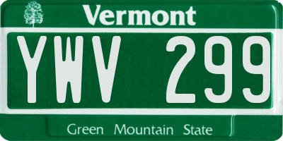 VT license plate YWV299