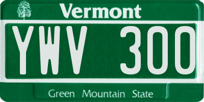 VT license plate YWV300