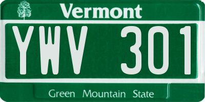 VT license plate YWV301
