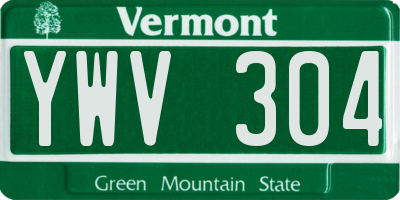 VT license plate YWV304