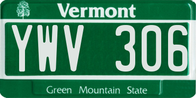 VT license plate YWV306