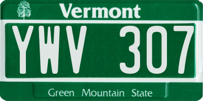 VT license plate YWV307