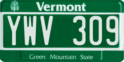 VT license plate YWV309