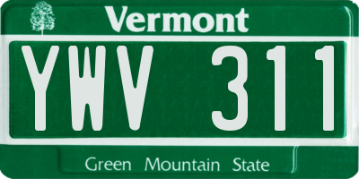 VT license plate YWV311