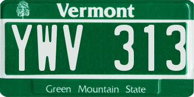 VT license plate YWV313