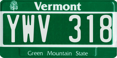 VT license plate YWV318