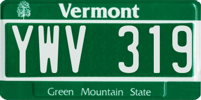 VT license plate YWV319