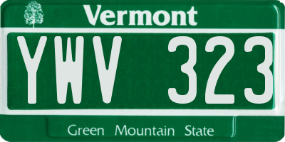 VT license plate YWV323