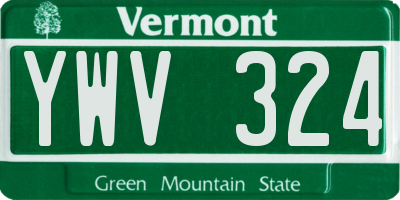 VT license plate YWV324
